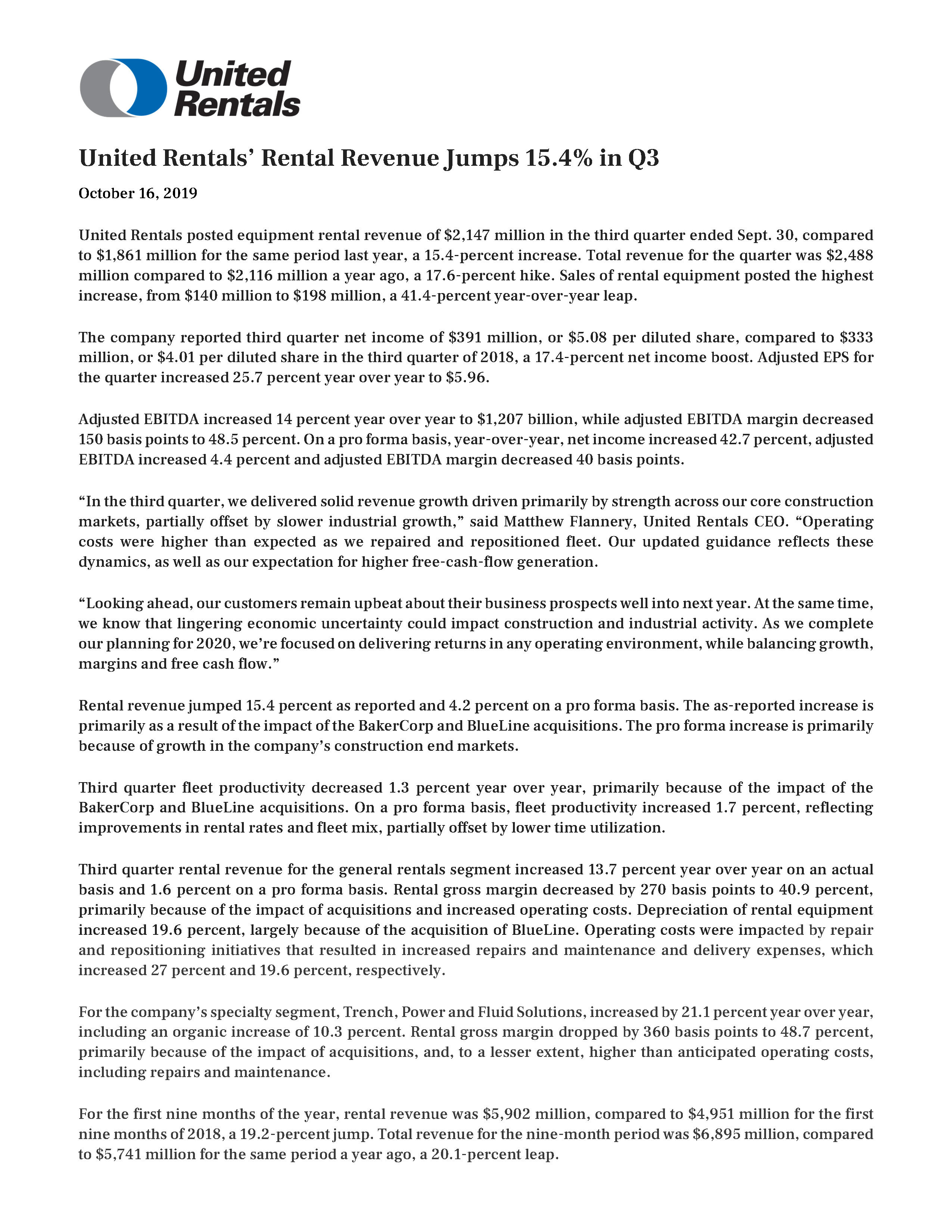 United Rentals' Rental Revenue Jumps 15.4% in Q3 10.16.2019_Page_1