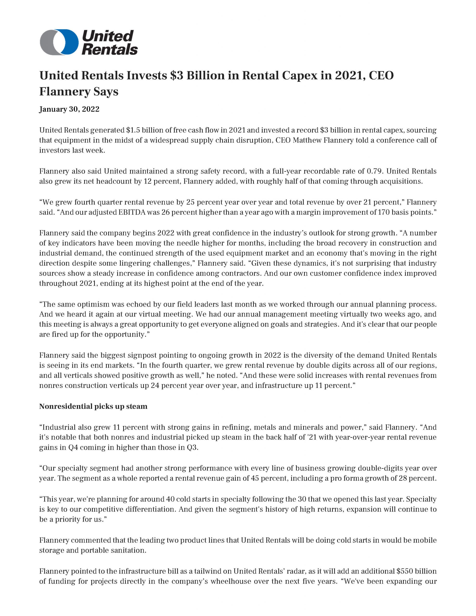 United Rentals Invests $3 Billion in Rental Capex in 2021 CEO Flannery Says 1.30.2022_Page_1