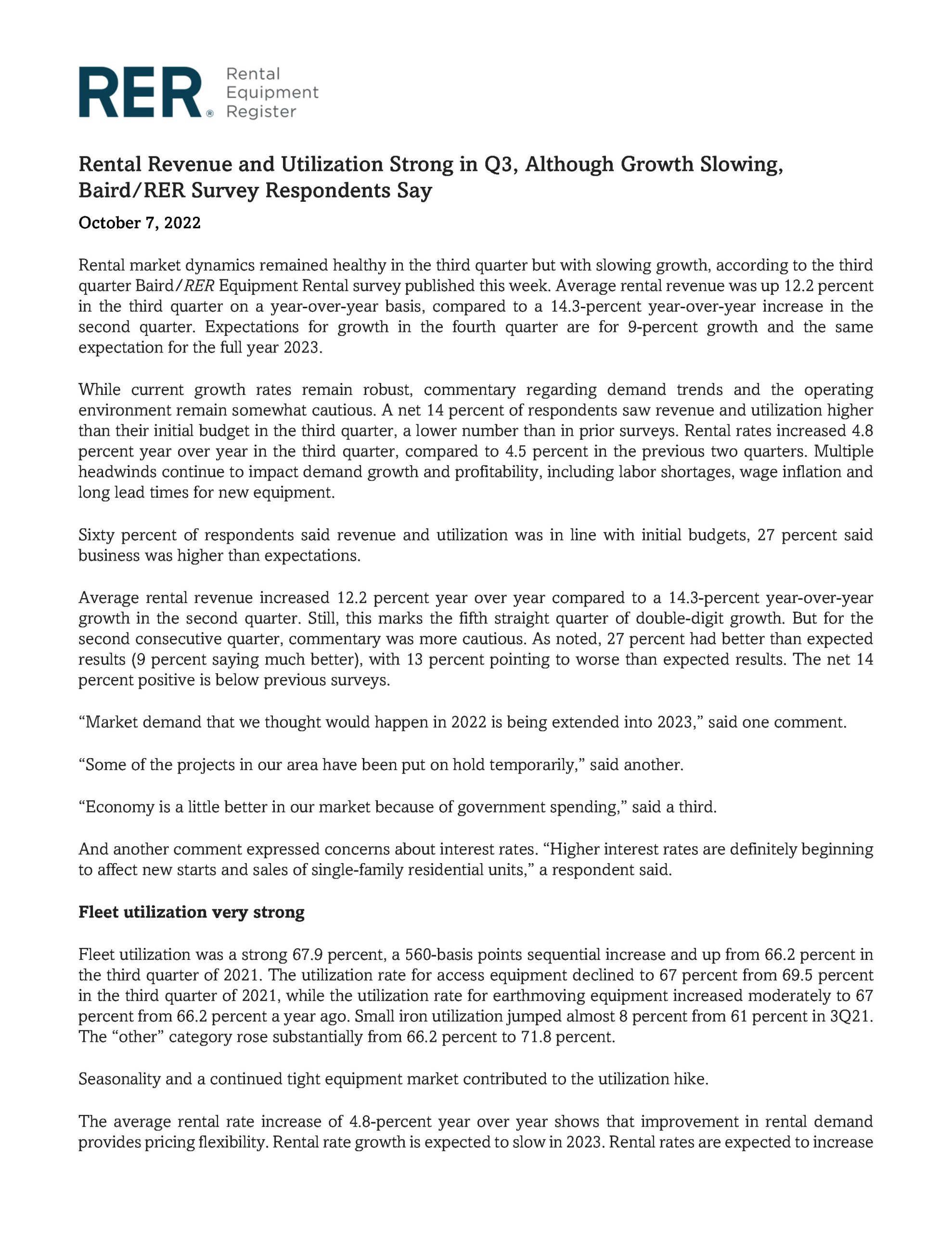 Rental Revenue and Utilization Strong in Q3, Although Growth Slowing 10.7.2022_Page_1